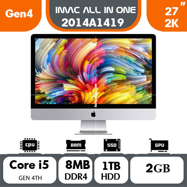 آل این وان استوک اپل مدل Apple iMac 2014 A1419 i5 Gen 4| 8GB | 1TB| 27in| Gpu2G