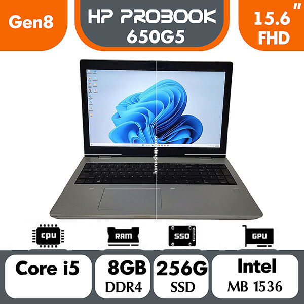 لپ تاپ استوک اچ پی پروبوک مدل HP Probook 650 G5 Core i5 Gen 8 | 8GB | SSD256GB| 15.6in